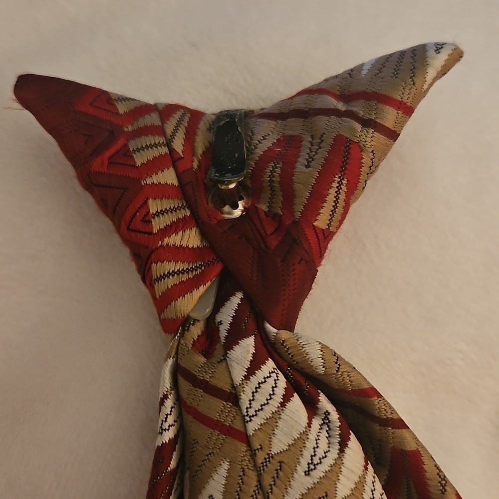 Vtg TITCHE'S Man Shop Dallas Patterned Rockabilly Punk Clip-on Tie - Picture 8 of 9